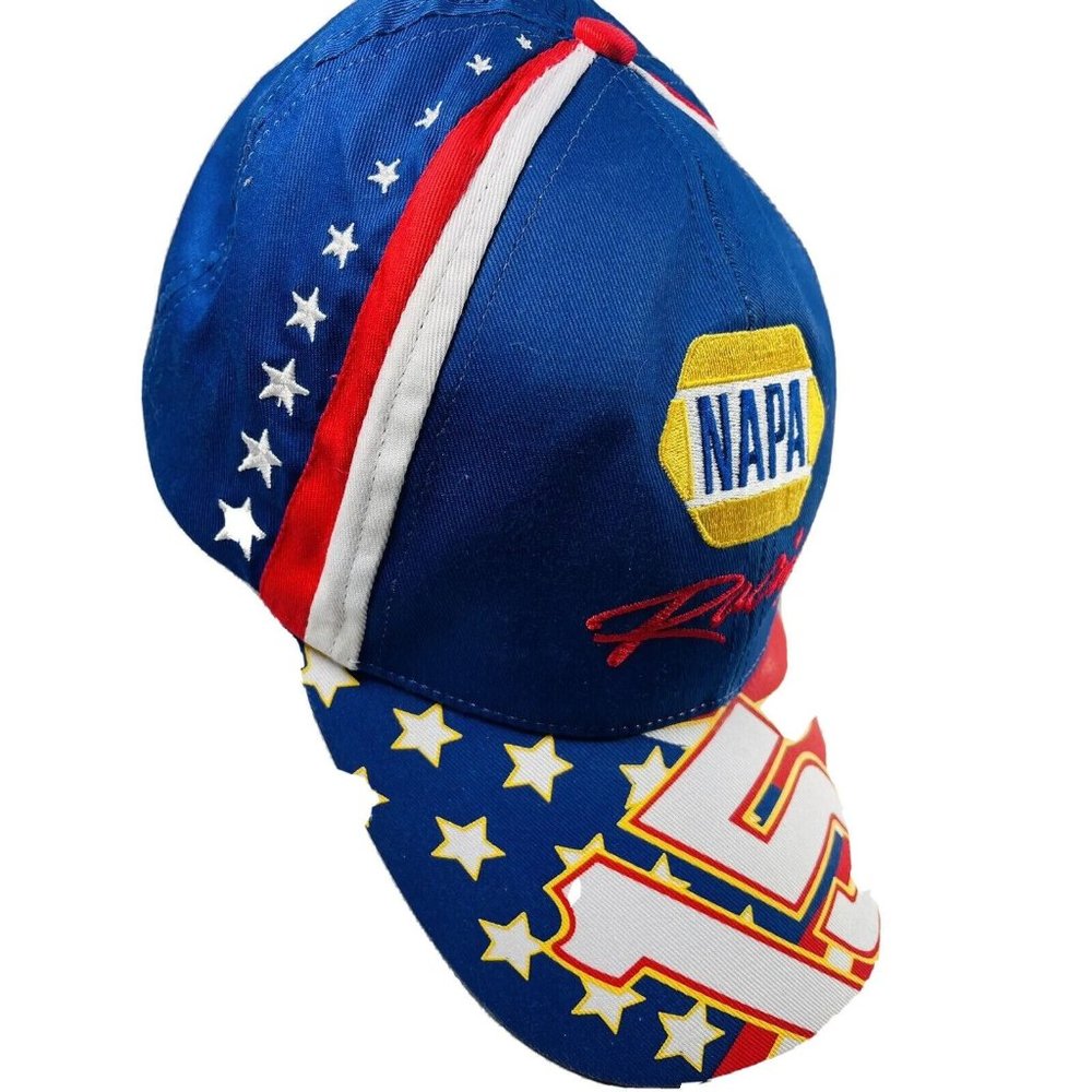 Napa Official Racing #15 Red White & Blue With Stars Adjustable Baseball Hat Cap - Picture 2 of 10